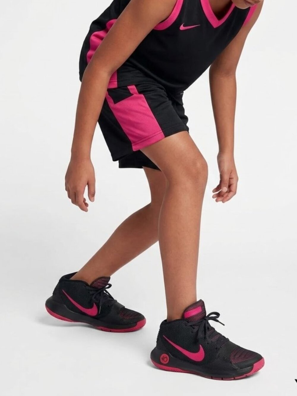 Nike KD Trey 5 III "Anthracite/Vivid Pink" Black High Top Sneaker Youth 5Y